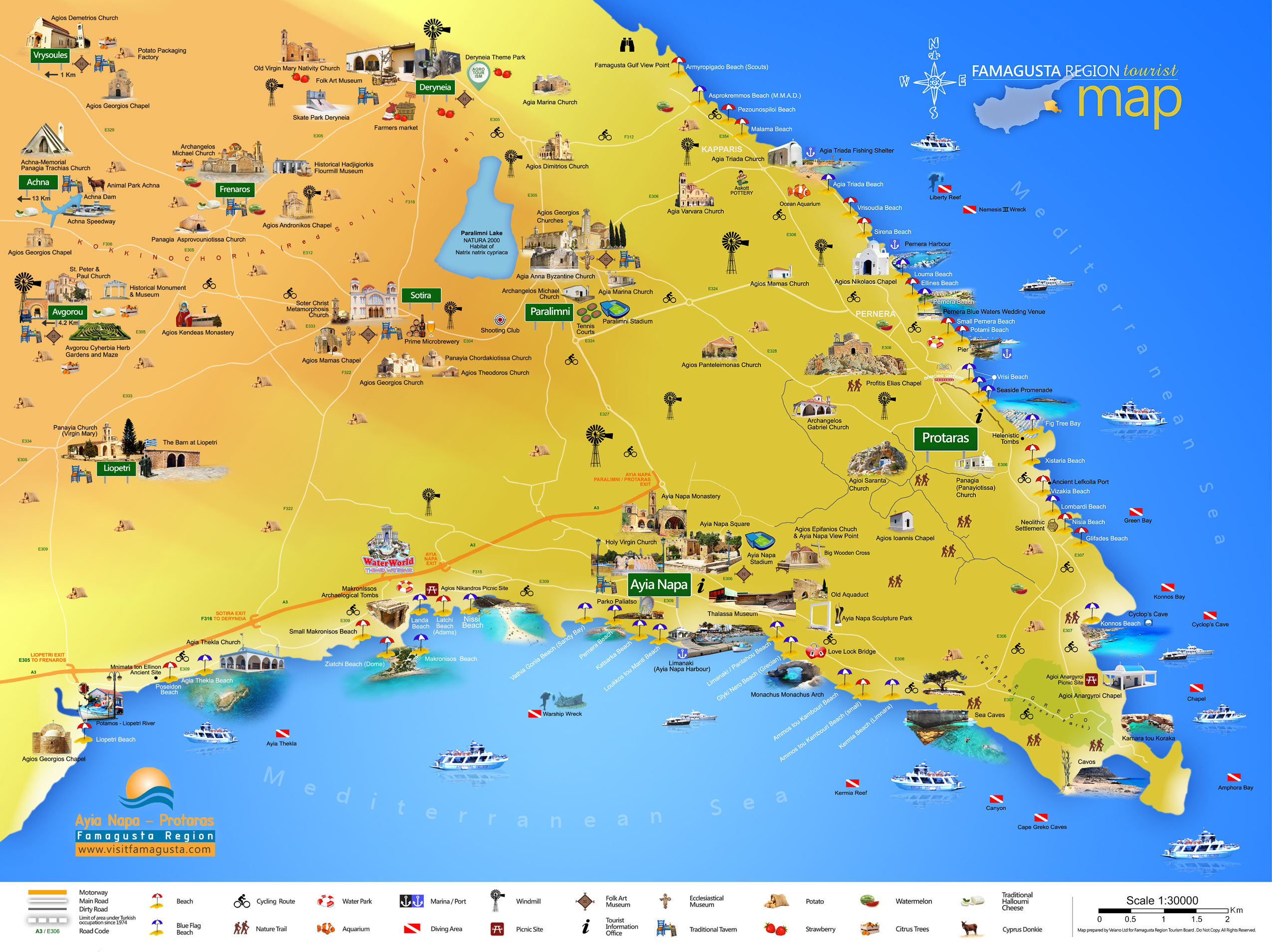 Ayia Napa Tourist Map